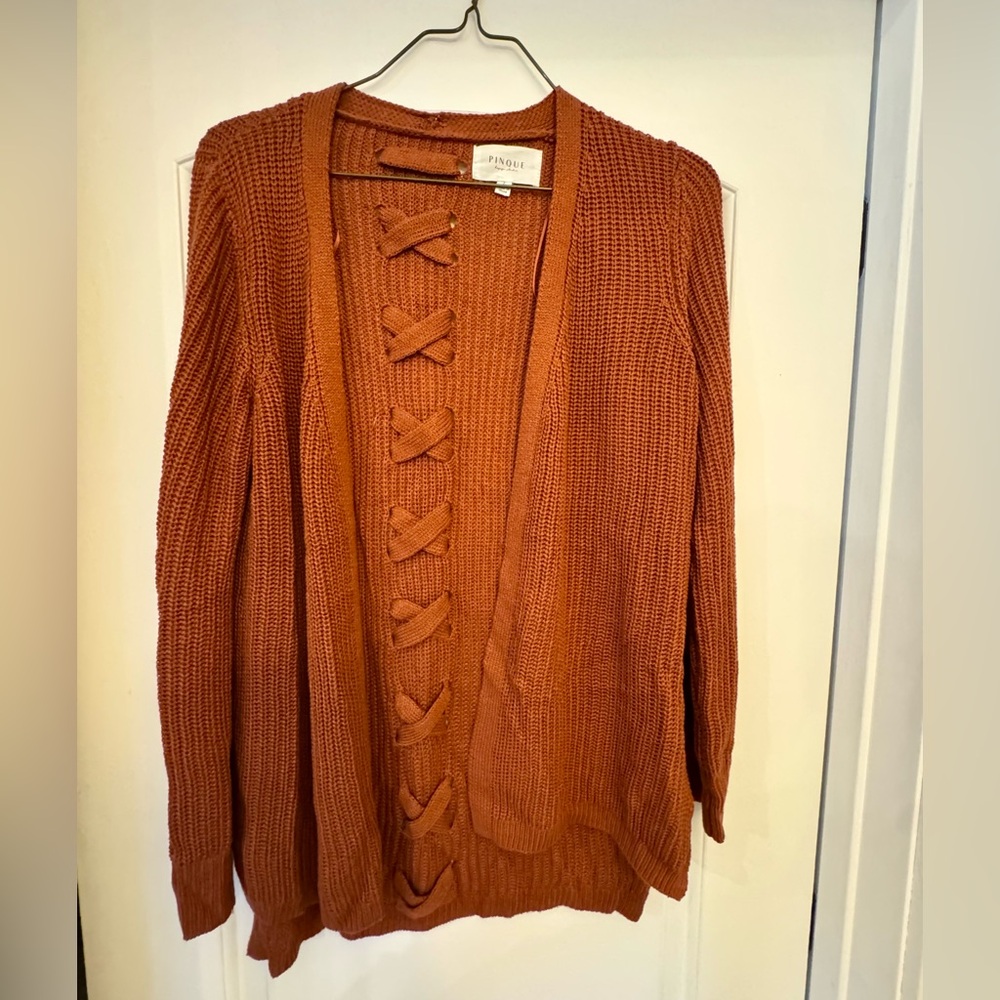 Chic Rust Open-Front Cardigan - Picture 8 of 8